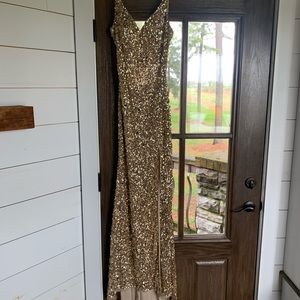 Sherri Hill Gold Prom Dress